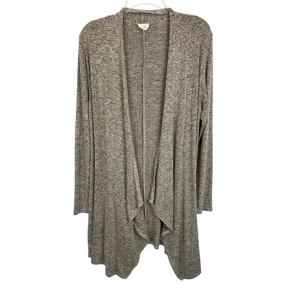 Caution to the Wind Super Soft Taupe Knit Open Kimono Cardigan Sweater Size L